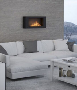 Black Matt Wall Bio Fireplace BLACKBOX
