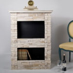 Biocamino freestanding da pavimento ANTIK STONE PORTAL