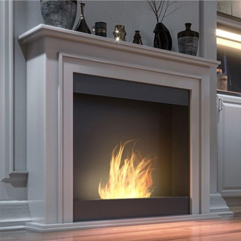 Biocamino freestanding da pavimento bianco SIMPLE PORTAL 1