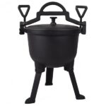 Calderone in ghisa Pentola per fuoco con coperchio, Forno olandese, Campeggio, Giardino, Barbecue